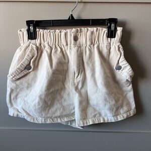 Le Lis Women Cream White Denim Shorts Women Medium Paperbag Beach Neutral